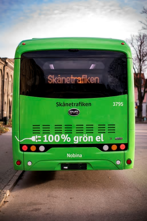 En av Landskronas redna tysta elbussar.