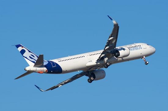 En Airbus A321neo där GKN är partner i motorn, en PW1100.