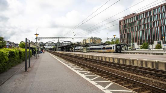 Vy från perrong 1 vid Lund C.