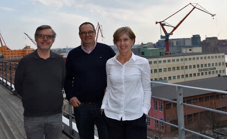 Bo Berghult, Jan-Olov Nilsson och Ann Elfström Broo glädjer sig över att tillhöra samma team.