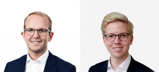 Från vänster: Carl Johan Enegren, som har rekryterats som Business Analyst till Logicenters svenska kontor och Mads Fjeldhoff tillsätts som Transaction Associate hos Logicenters i Danmark.