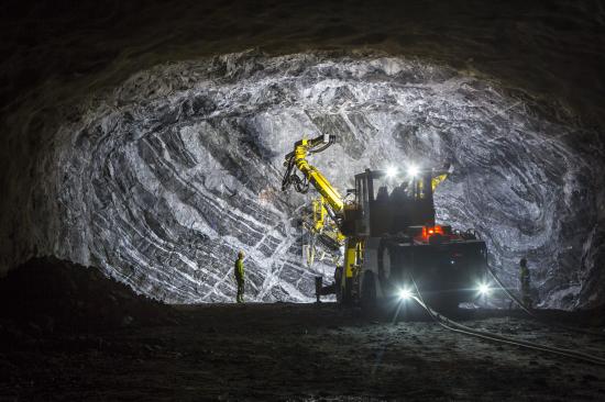 Pågående tunnelarbete.