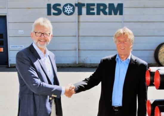 Kjell Larsen, administrerande direktör på Pipelife i Norge och Kjell Oddvar Lervik, styrelseordförande i Isoterm AS.