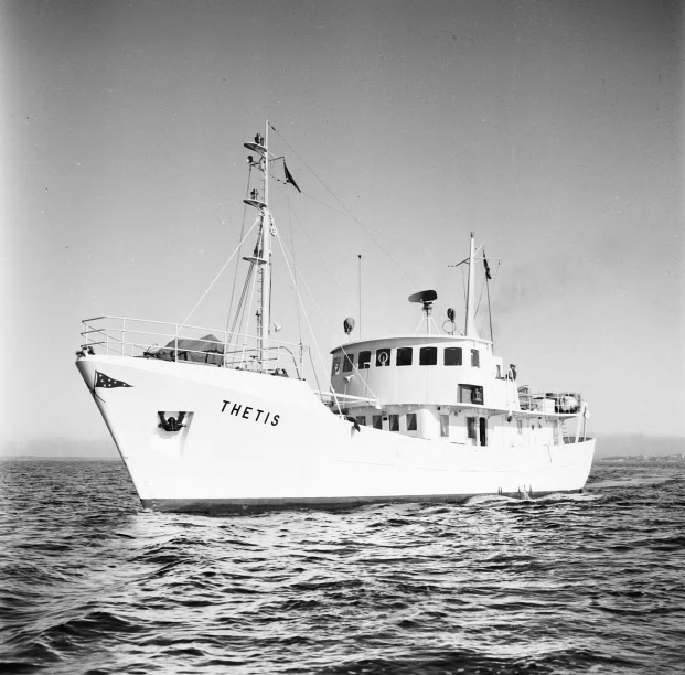 Thetis byggdes initialt som ett forskningsfartyg åt Fiskeristyrelsen (före detta Fiskeriverket) och byggdes 1982 om till fiskefartyg. Fartyget sjönk 1985 på väg hem efter en fisketur, bara drygt en nautisk mil från hemmahamnen Kungshamn