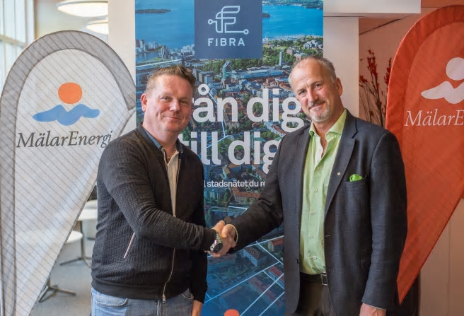 Staffan Jansson - Mälarenergis styrelseordförande tillsammans med Magnus Ekblad - Fibras styrelseordförande.