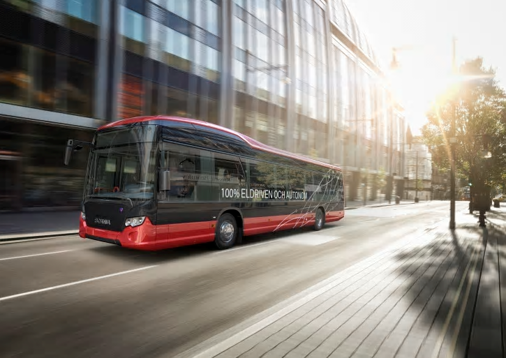 Visionsbild: Så här kan det komma att se ut när Barkarbystaden blir först i Europa med självkörande bussar i linjetrafik.