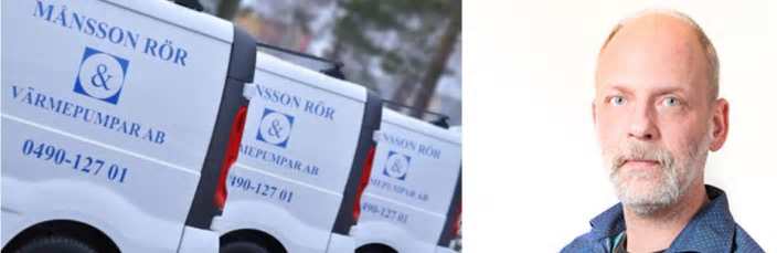 Fredrik Månsson, VD på det snabbväxande Comfort-företaget Månsson Rör & Värmepumpar i &Ouml;stergötland