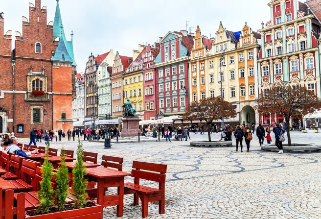 Staden Wroclaw i Polen