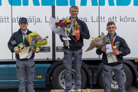 I mitten vinnare Fredrik Cederlöw. Höger i bild - andra plats Elias Kuttainen Stjerna och trea Sebastian Hansson!
