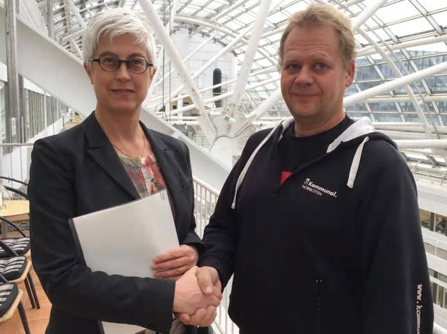 Anna Steen, t f förhandlingschef på KFS och Per Svensson, Kommunal.