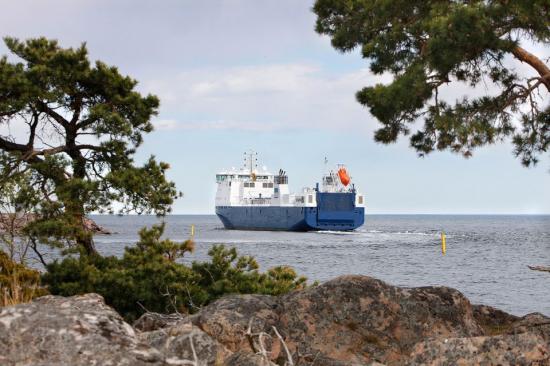 Sigrid på väg från Oskarshamn, som är hennes hemmahamn.