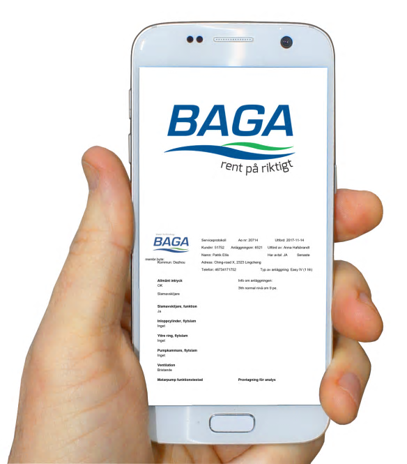 BAGAs nya kund-app till avtalskunder.