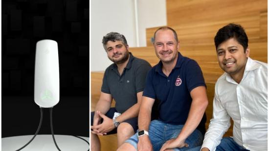 Västsvenska Faabcharge vill lyfta ut laddsystemet ur elfordonet och erbjuda en extern laddare. Team Faabcharge fr.v. Konstantinos Effraimidis, Björn Isaksson och Avishek Mohanthy. I teamet men ej med i bild: Akhil Gupta.