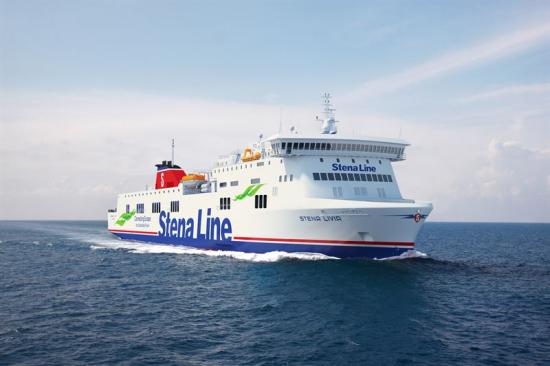 Stena Livia i Stena Lines färger (bilden är en illustration).