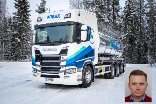 Olli Paasios, ny vd för Wibax Logistics Oy, på infälld bild.